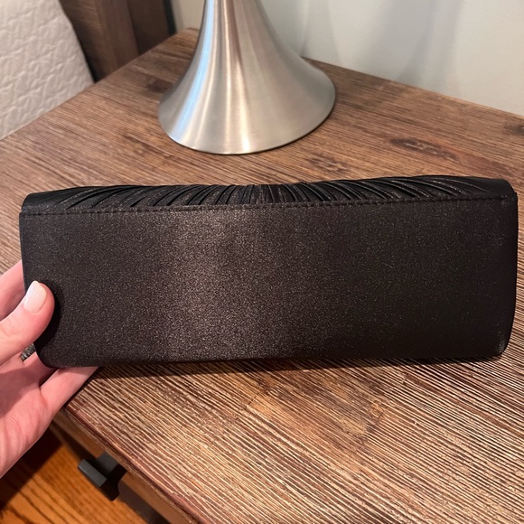 Brand new Black Satin Evening Purse Clutch Crystals - Picture 5 of 6